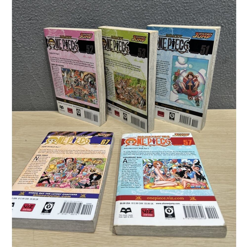 One Piece Omnibus Edition Volumes 51,52,53,57 & 67Paperback Manga Lot of 5 Books - Picture 4 of 5